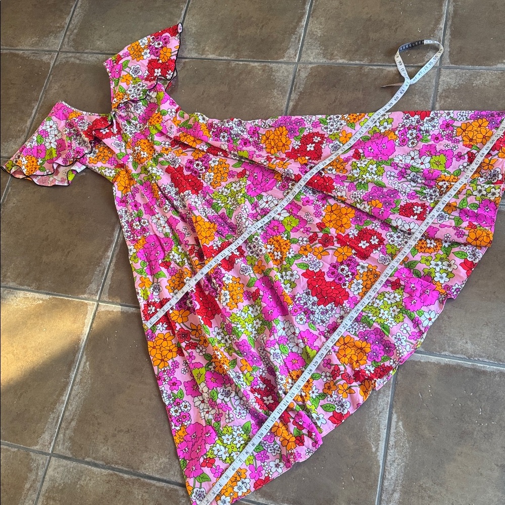70's Vintage Neon Paisley Party Dress - Picture 13 of 14
